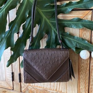 Ostrich LEATHER Crossbody Bag Shoulder Envelope-style Handbag Purse